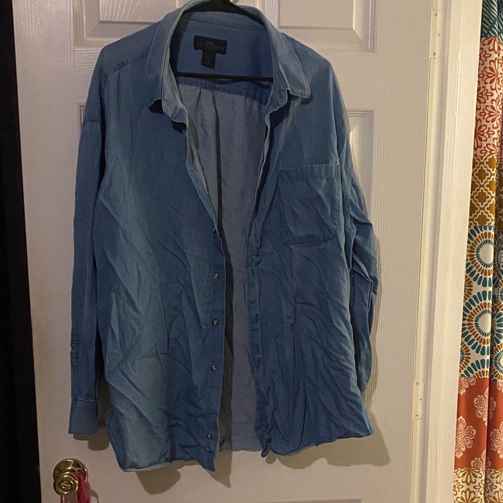 Casual Denim Blue Men's Shirt